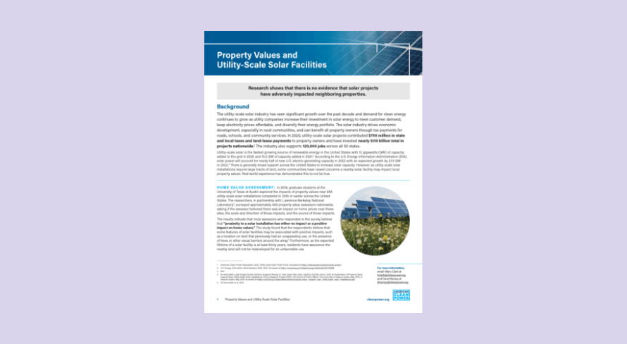 Property values and utility-scale solar facilities