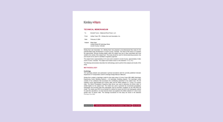 Ebba Solar Limited Detail 2D Hydrology Study Report Cover