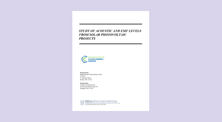 Study acoustic EMF levels from solar photovoltaic projects