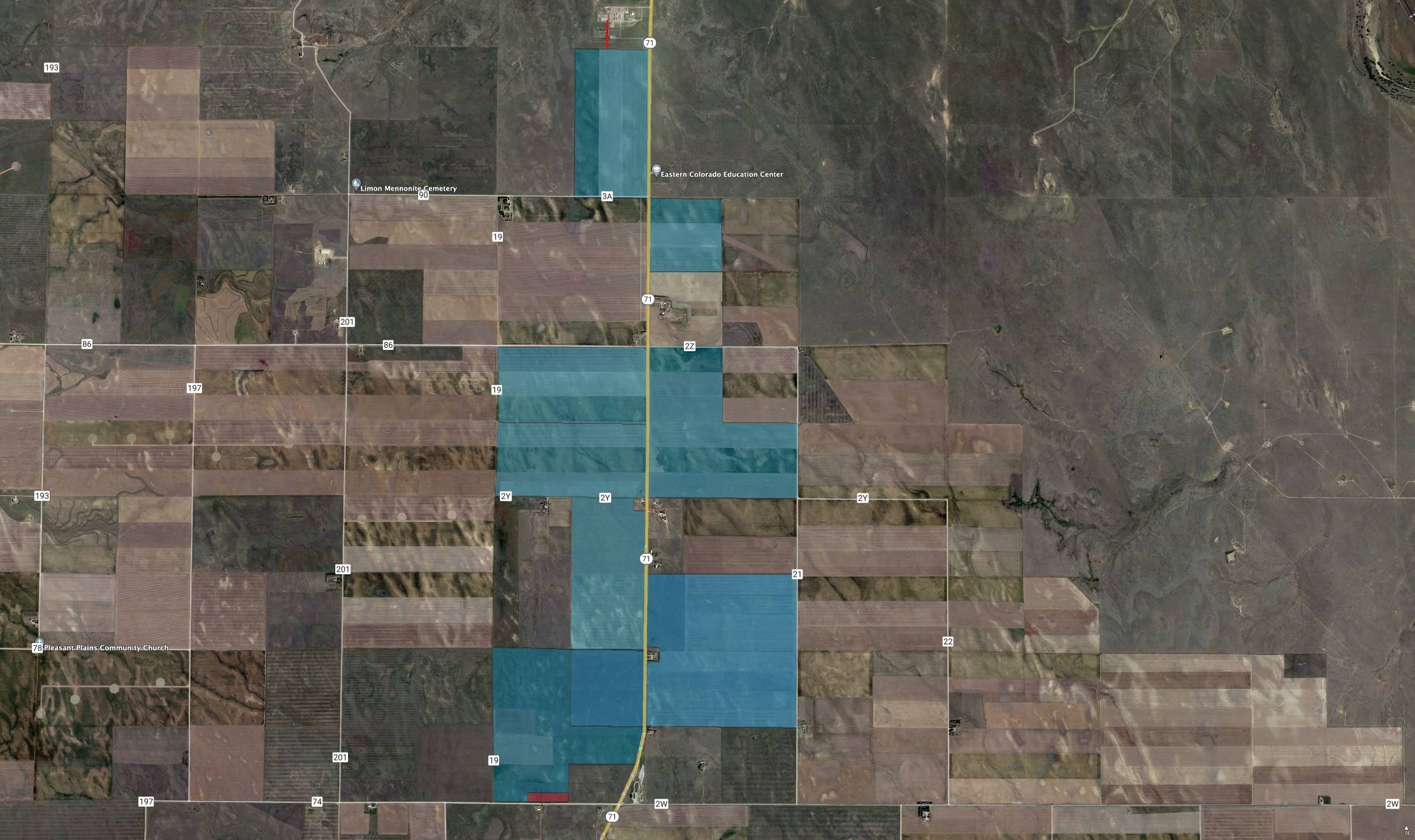 Satellite picture of the Ebba solar project